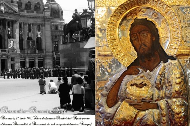 ISTORIA ZILEI: În genunchi pentru Basarabia și Bucovina și Icoana cu care au pornit ostașii români Războiul Sfânt de reîntregire națională acum 85 de ani, pe 22 iunie 1941, și azi cu urme de sânge uscat pe ea. VIDEO și FOTOGRAFIILE ZILEI