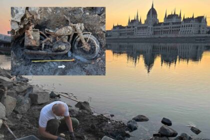 Vestigii din Al Doilea Război Mondial ies la suprafață din Dunăre: o motocicletă DKW, găsită după 80 de ani