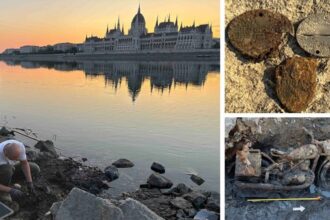 Motocicletă germană din al Doilea Război Mondial, descoperită în apele Dunării, la Budapesta