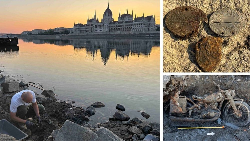 Motocicletă germană din al Doilea Război Mondial, descoperită în apele Dunării, la Budapesta