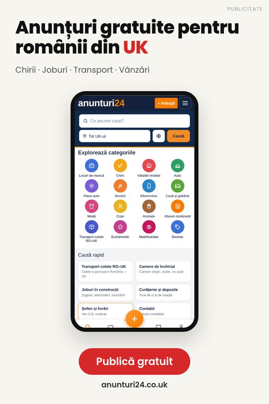 Anunțuri gratuite pe anunturi24.co.uk