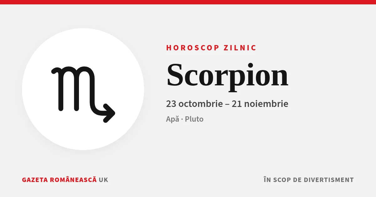 Simbolul zodiei Horoscop Scorpion – horoscop zilnic Gazeta Românească